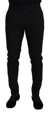 Dolce & Gabbana Black Polyester Chino Formal Pants -   -  Dolce & Gabbana.